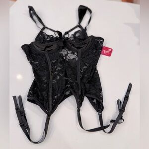 Fantasy Lingerie Black Lace Bustier.